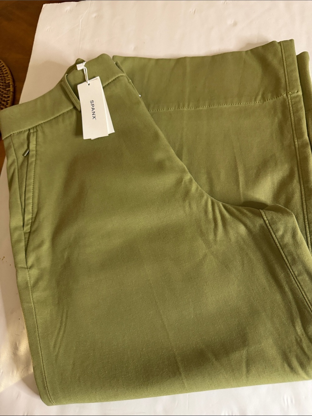 SPANX twill  cypress cropped wide leg pants